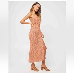 NEW L SPACE Zephyr Midi Skirt and Top in Sahara Swim Cover-up L*Space m